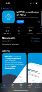 1. Téléchargez l’application MOV’ICI sur votre « store »